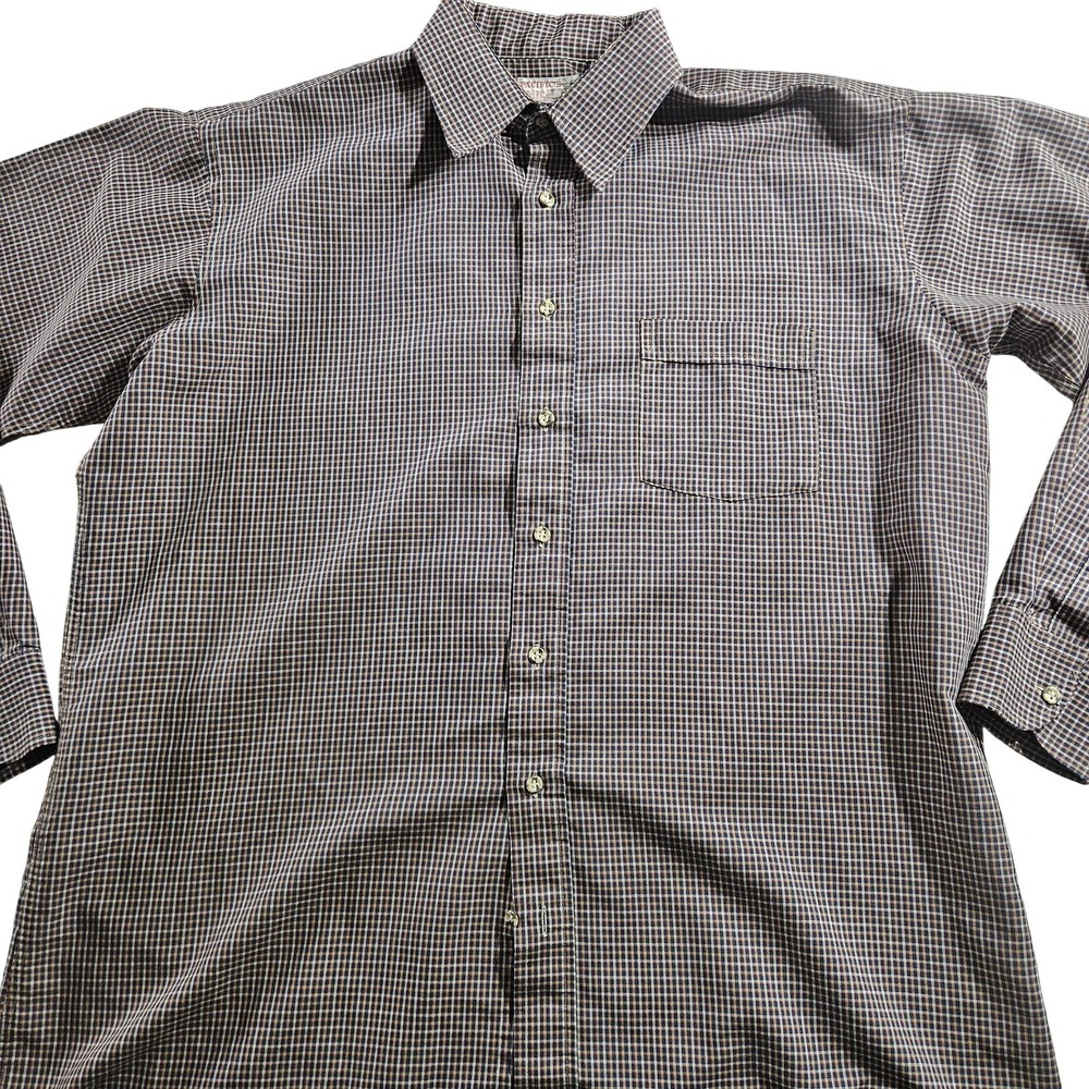 PACIFIC'S Shirt Mens XLT Blue Check‎ Long Sleeve Button Front Pocket Big Tall